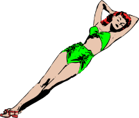 Sleeping vintage bikini lady
