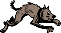 Running retro cartoon dog