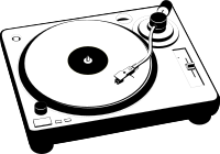 Black and white DJ turntable