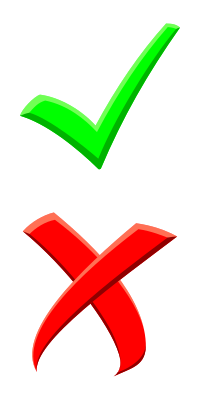 Tick and Cross marks with slight 3D-effect