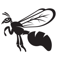 Flying wasp silhouette