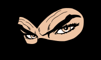 Eyes of person in a mask