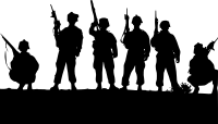 Silhouette of soldiers
