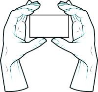 Hands with rectangular card