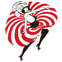 Chorus Girl in Red Striped Dress