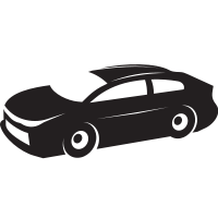 Sports car silhouette stencil art