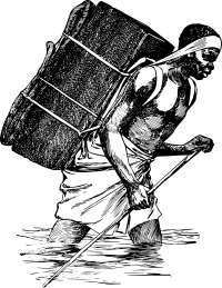 African Man with a Backpack