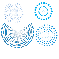 Circular shapes blue colour