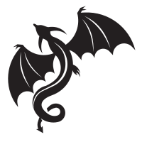 Flying dragon silhouette