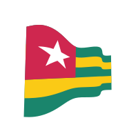 Waving flag of Togo