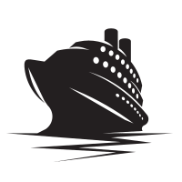 Cruise ship stencil clip art