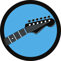 Music shop vector logotype