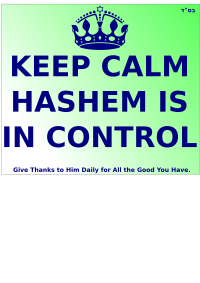 Keep Calm Hashem is in Control