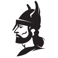 Viking warrior with helmet silhouette