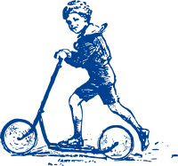 Blue Boy on Scooter