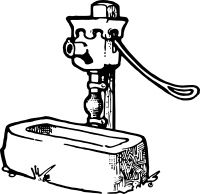Well-pump with horse-trough