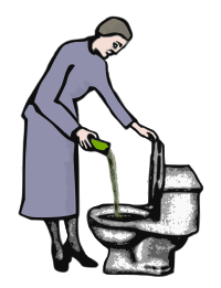 Woman Cleaning Toilet