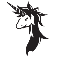 Unicorn silhouette stencil clip art