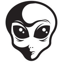 Alien face silhouette