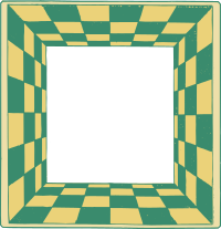 Green Yellow Checkered 3D Frame