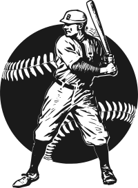 Vintage Baseball Hitter Logo