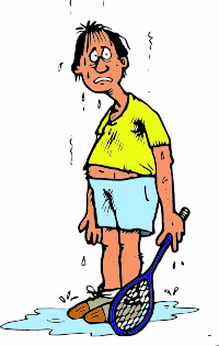 A Man all hot after playing squash