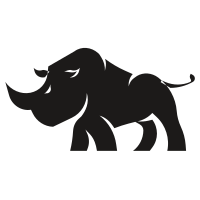 Rhino silhouette cartoon clip art