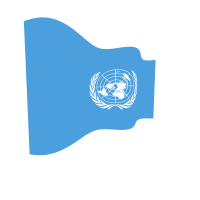 Waving United Nations flag