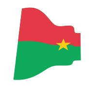 Waving flag of Burkina Faso