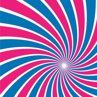 Radial sunbeams blue and pink