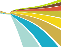 Coloured stripes on white background