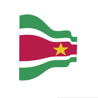 Waving flag of Suriname