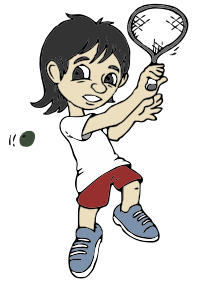 A Boy Playing Squash - Colour Remix
