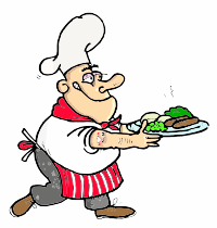 A British Cook serving bangers and mash
