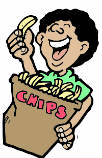 A Boy enjoying chips
