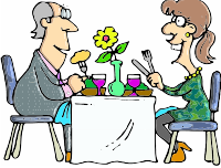 a couple having dinner in a restaurant