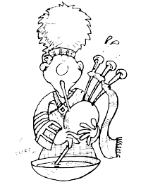 A Scottish man with his bag pipes