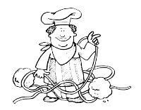 A Italian man with spaghetti and meat balls