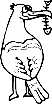 A Seagull with rubbish in its mouth