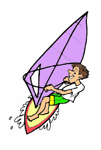 A man windsurfing