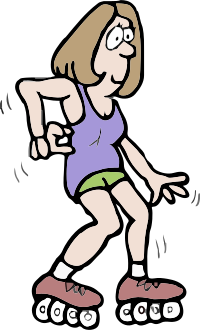A woman roller skating - Colour mix