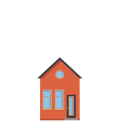 Little Red 2D House (Flat Design)