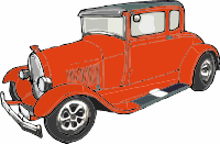 Vintage American Red Car