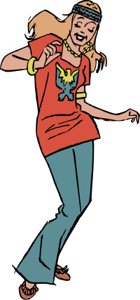 Dancing hippie girl
