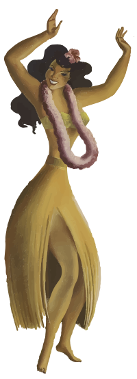 Isolated Hula Girl