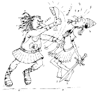 Samson hitting a Philistine