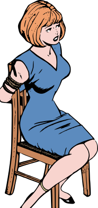 Woman tied to chair