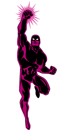 Purple superhero