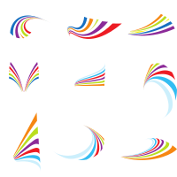Stripes and swoosh designs for logotypes