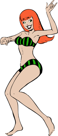 Redhead beach babe